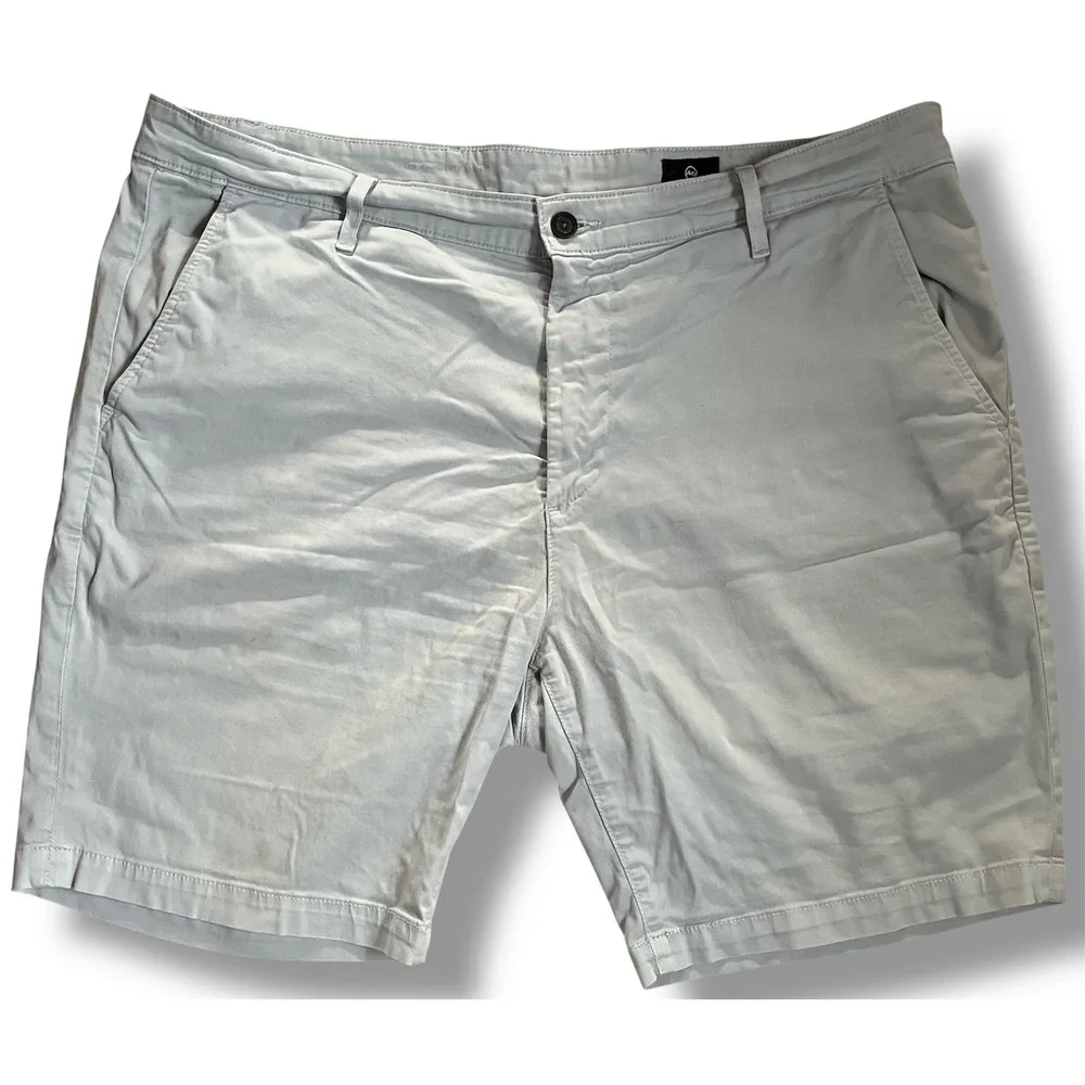 AG Adriano Goldschmied The Wanderer Slim Fit Chino Shorts Light Grey Mens 38-40